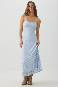 Ardene Lace Maxi Dress in Light Blue | Size | Polyester/Spandex