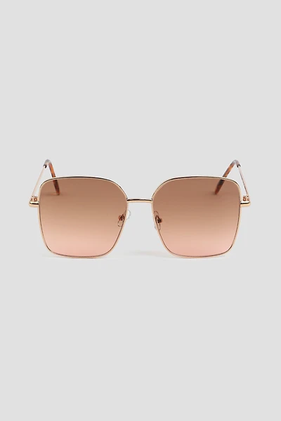 Ardene Oversized Square Sunglasses in Gold