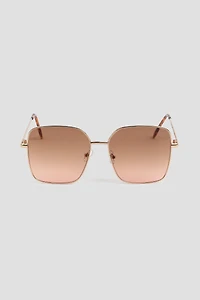 Ardene Oversized Square Sunglasses in Gold