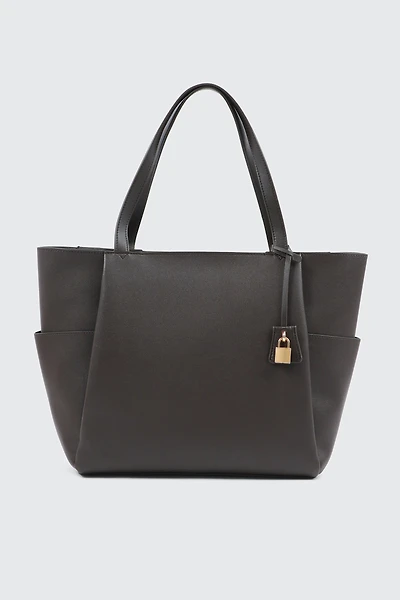Ardene Faux Leather Tote Bag in Brown