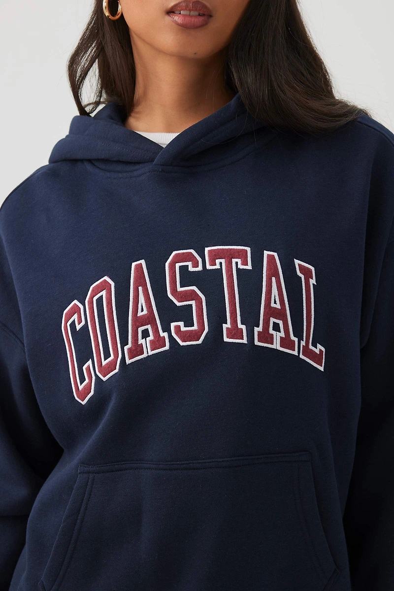 Chandail à capuchon ample imprim