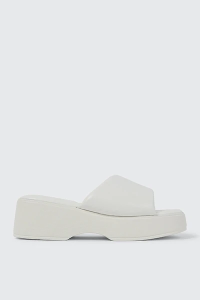 Ardene Puff Strap Platform Sandals in White | Size | Faux Leather | Eco-Conscious