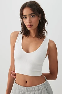 Camisole courte à col V sans coutures
