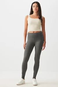 Ardene Super Soft Wide Waistband Leggings in Dark Grey | Size | Polyester/Spandex
