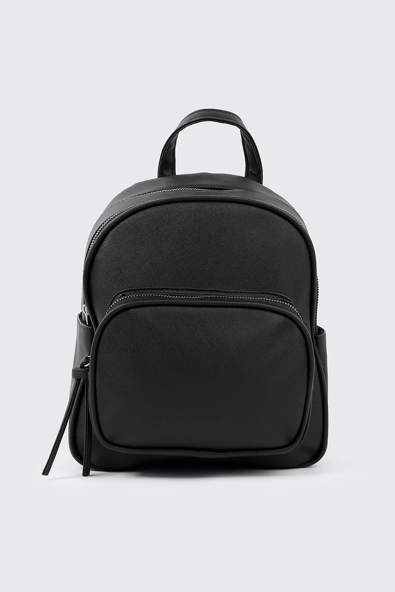 Ardene Faux Leather Backpack in Black | 100% Recycled Polyester/Faux Leather | Eco-Conscious