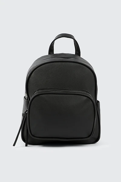 Ardene Faux Leather Backpack in Black | 100% Recycled Polyester/Faux Leather | Eco-Conscious