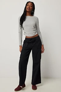 T-shirt à manches longues fronce latérales