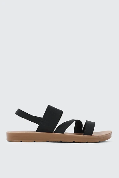 Ardene Strappy Flat Sandals in Black | Size