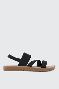 Ardene Strappy Flat Sandals in Black | Size