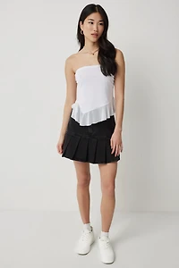 Haut tube asymétrique à ourlet en maille