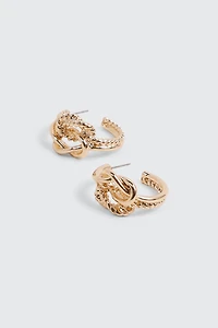 Ardene Knotted Hoop Earrings in Gold | Stainless Steel