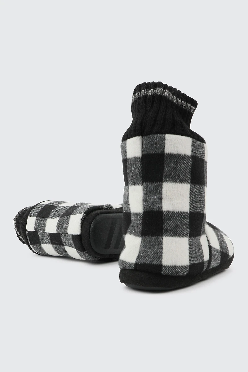 Pantoufles bottines à carreaux