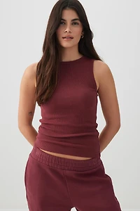 Camisole à col ras-du-cou côtelée Basic