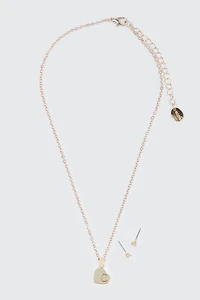 Ensemble de bijoux cœur initiale C