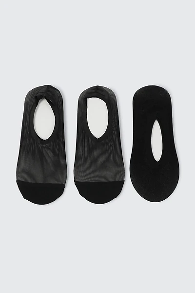 Ardene 3-Pack Mesh Shoe Liners in Black | Nylon/Elastane