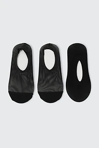 Ardene 3-Pack Mesh Shoe Liners in Black | Nylon/Elastane