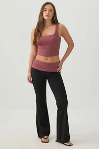 Camisole courte double épaisseur en tissu doux