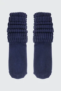 Ardene Slouchy Boot Socks in Dark Blue | Polyester/Spandex