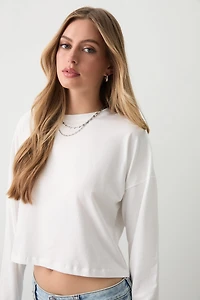 Ardene Crop Boxy Dolman T-Shirt in | Size | Cotton/Elastane | Eco-Conscious