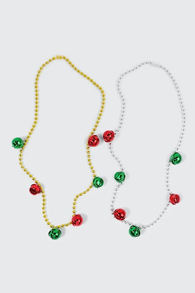 Ardene 2-Pack Holiday Bell Necklaces in Red