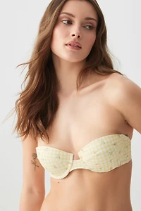 Ardene Bikini Top with Removable Straps in Light Yellow | Size | Polyester/Nylon/Spandex | Microfiber