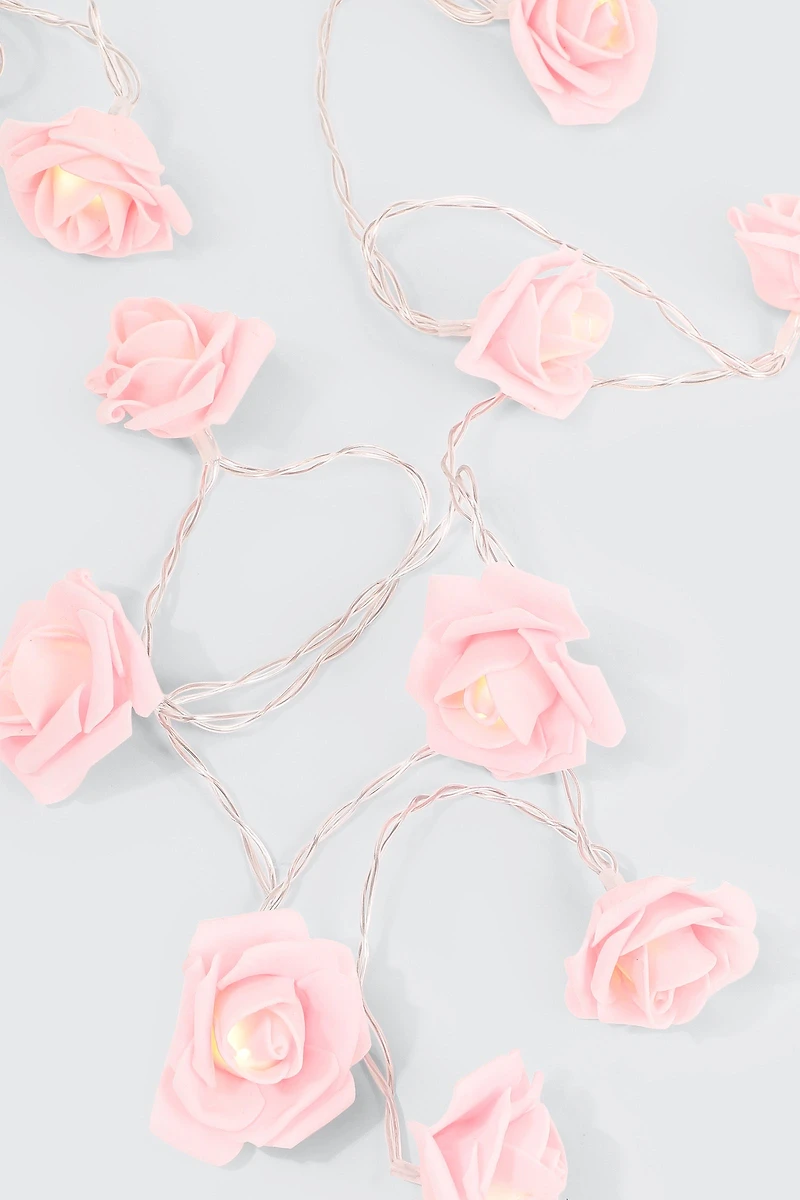 Ardene Rose LED String Lights in Light Pink
