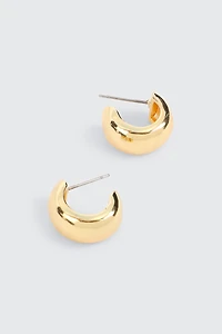 Petits anneaux épais plaqués or 14k