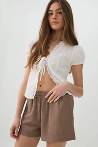 Short en maille texturée