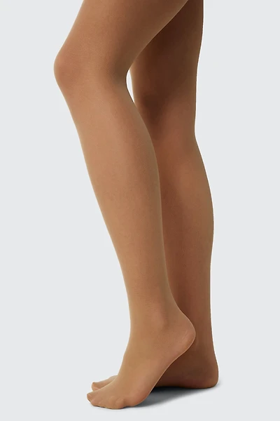 Ardene Sheer Tights with Control Top in Brown | Size | Nylon/Spandex