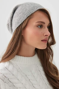 Ardene Slouchy Rib Beanie in Grey | 100% Acrylic