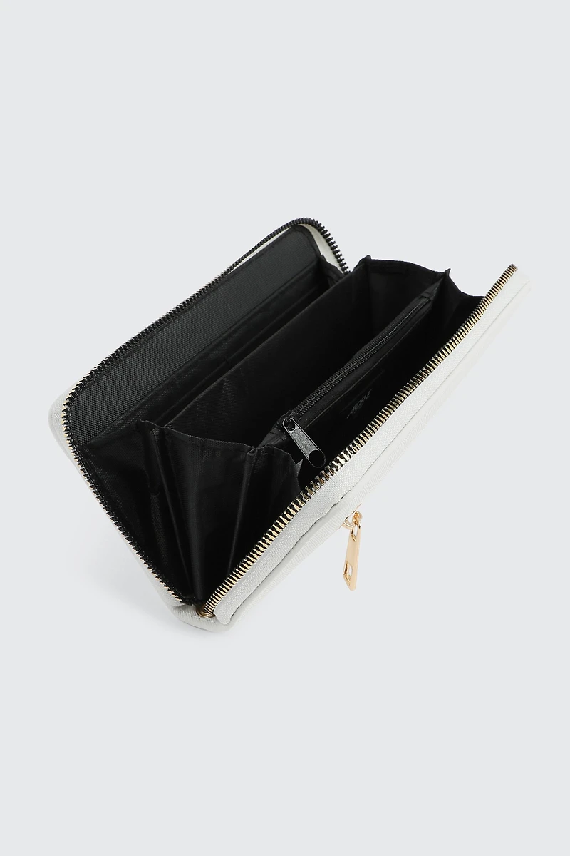 Portefeuille rectangulaire à fermeture à glissière