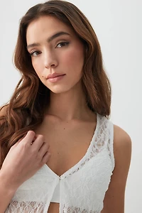 Haut sans manches en dentelle