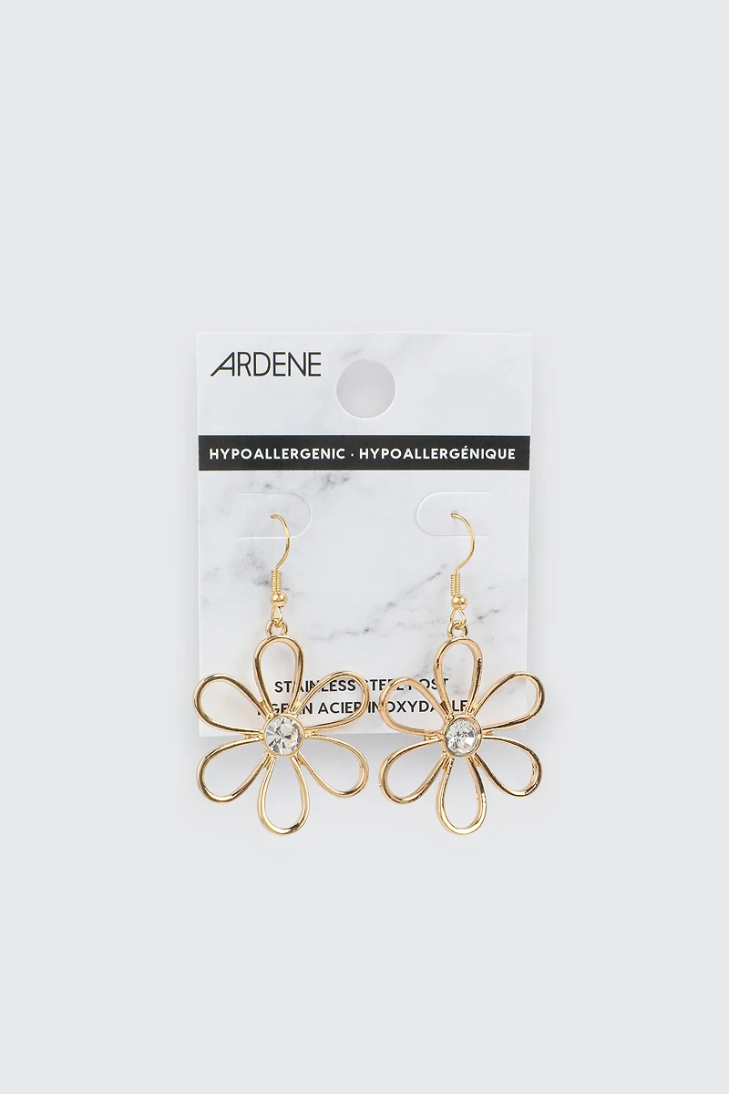 Boucles d'oreilles pendantes en marguerite