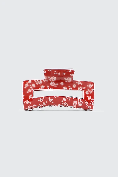Ardene Floral Hair Claw in Red