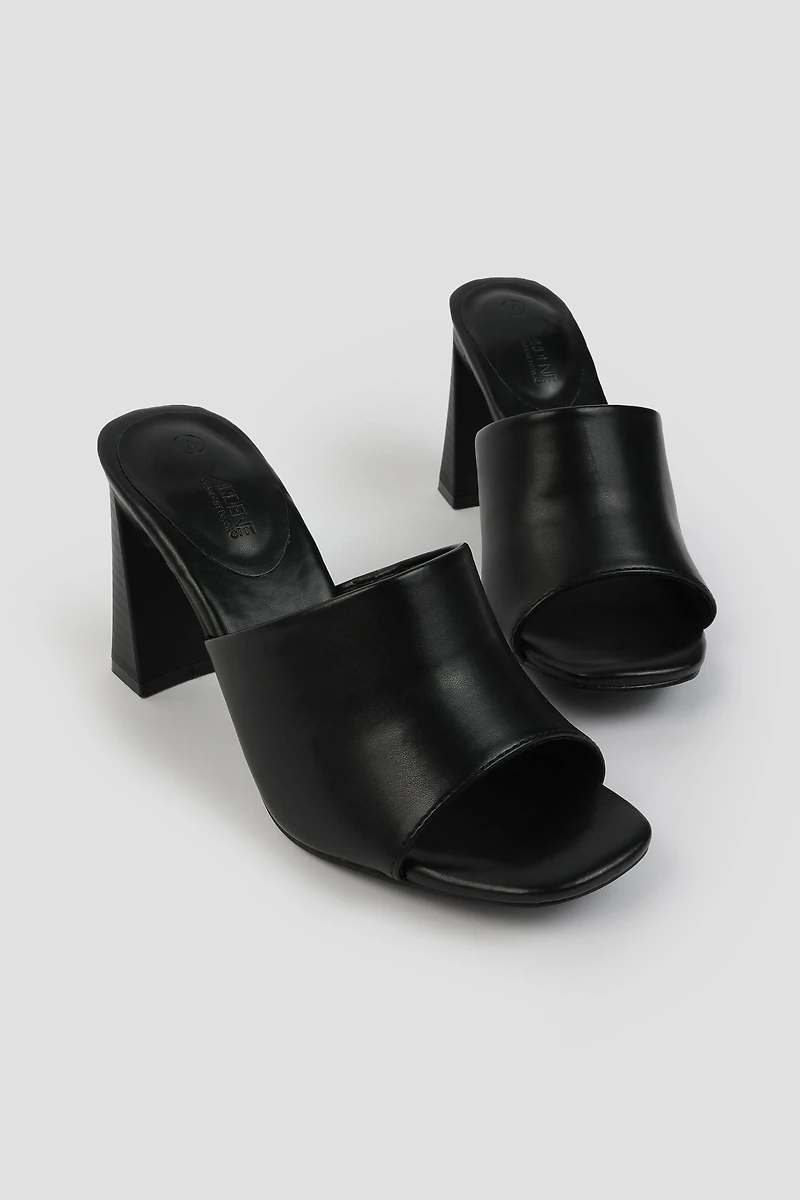 Sandales mules à talons blocs