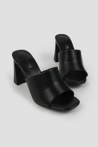 Sandales mules à talons blocs