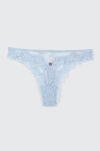 Ardene Luxe Lace Thong Panty in Light | Size | Nylon/Spandex