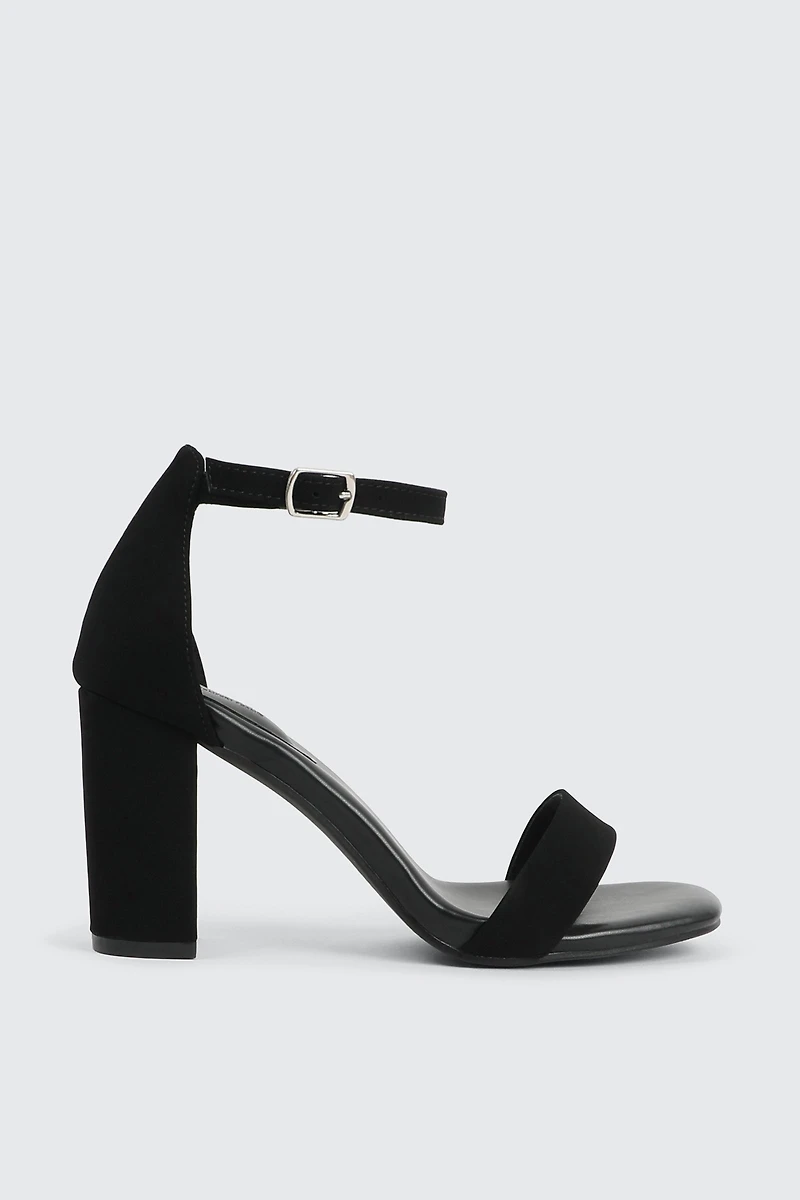 Ardene Faux Suede High Heel Sandals in Black | Size | Eco-Conscious
