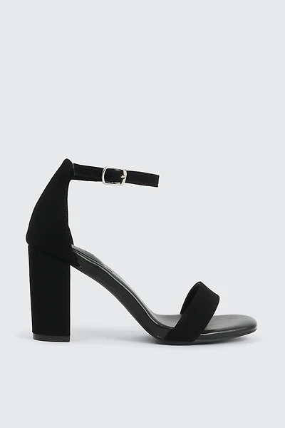 Ardene Faux Suede High Heel Sandals in Black | Size | Eco-Conscious