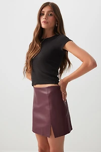 Microjupe en faux cuir