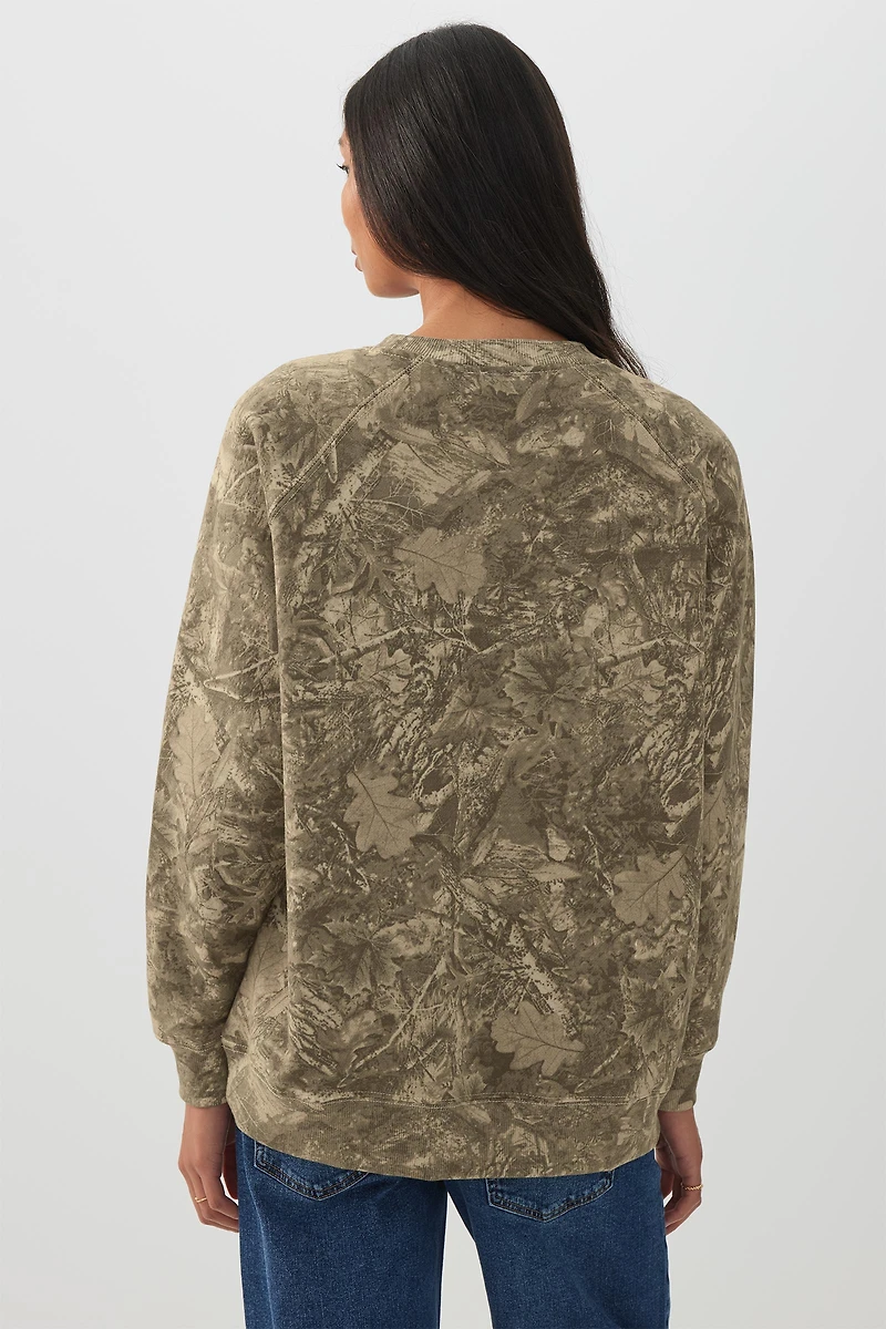 Chandail à col rond et manches raglan en molleton