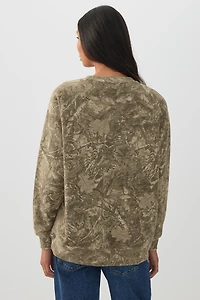 Chandail à col rond et manches raglan en molleton