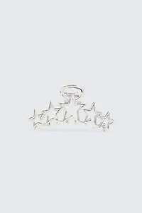 Ardene Cutout Star Hair Claw in Silver