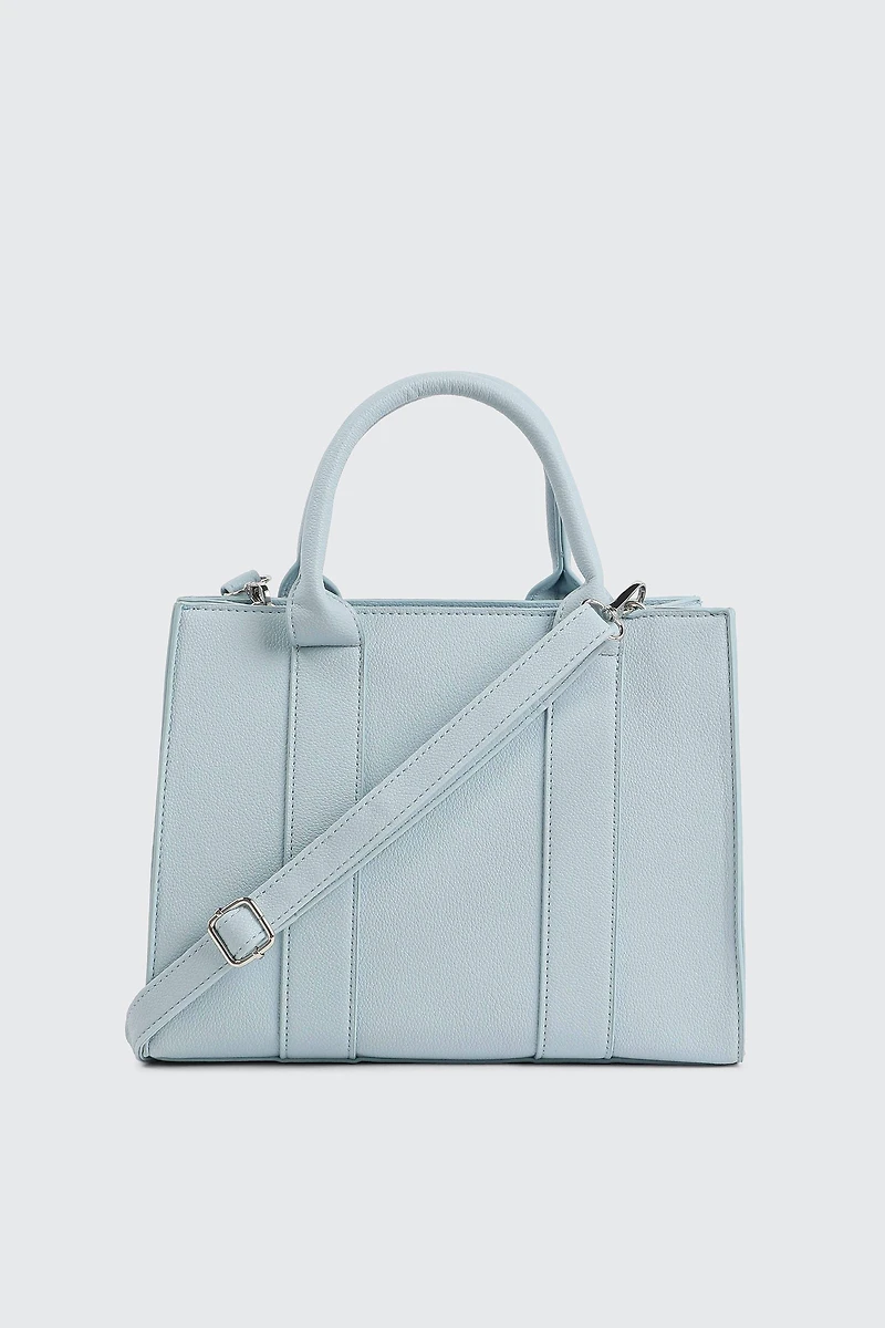 Ardene Faux Leather Tote Bag in Light | 100% Recycled Polyester/Faux Leather | Eco-Conscious