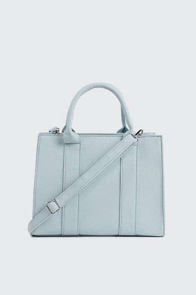 Ardene Faux Leather Tote Bag in Light | 100% Recycled Polyester/Faux Leather | Eco-Conscious