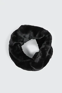 Ardene Faux Fur Crossover Snood in Black | Polyester