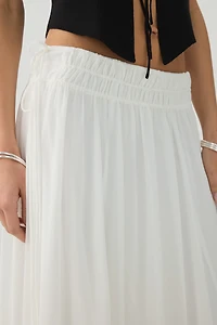 Jupe maxi en chiffon à taille nouée