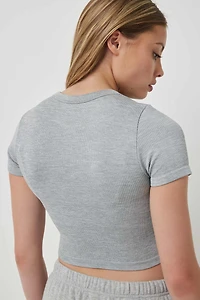 T-shirt court à col rond sans coutures