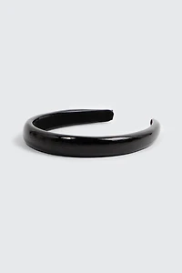 Ardene Faux Leather Headband in Black | Faux Leather/Polyester