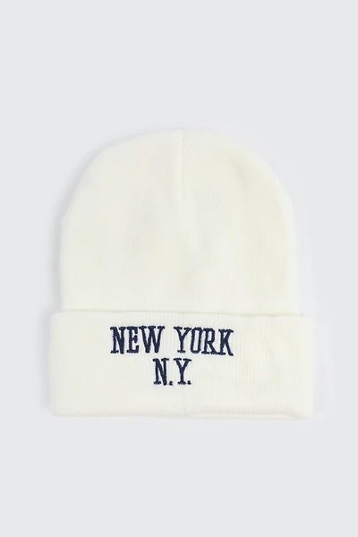 Ardene New York Beanie in Off-White | 100% Acrylic